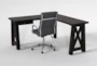 Jaxon Corner Desk+ Moby Grey High Back Rolling Office Chair - Side
