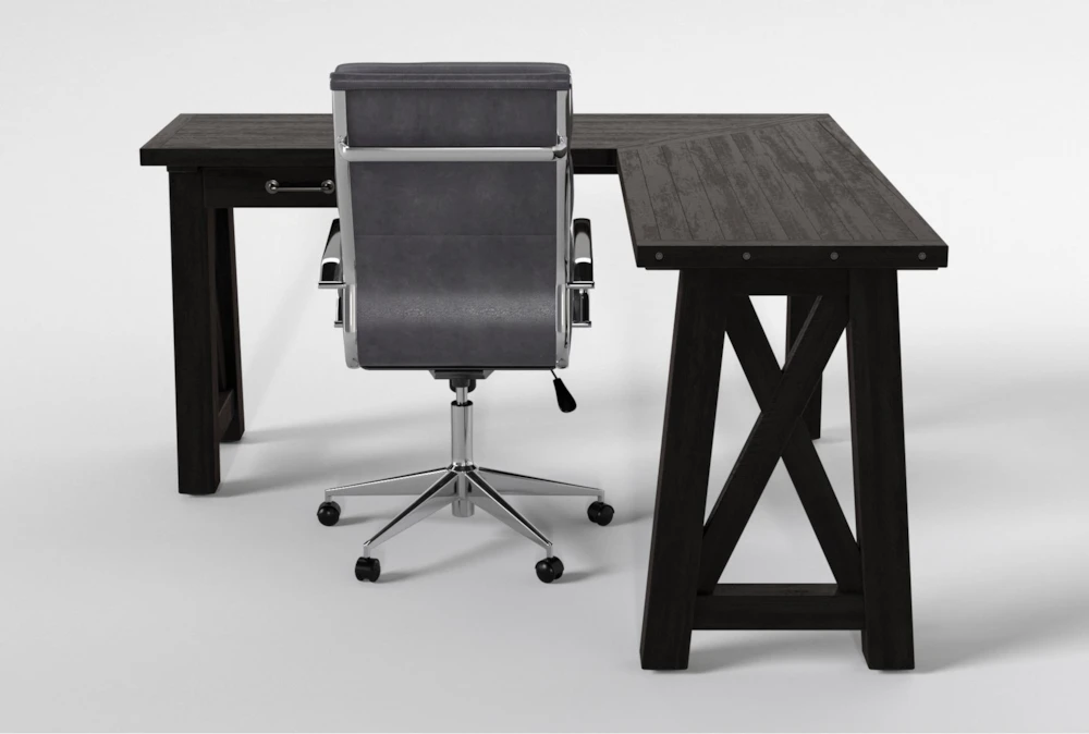 Jaxon Corner Desk+ Moby Grey High Back Rolling Office Chair