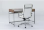 Hollis Writing Desk + Moby White High Back Rolling Office Chair - Side