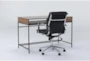 Hollis Writing Desk + Moby Black Low Back Rolling Office Chair - Side