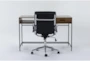 Hollis Writing Desk + Moby Black Low Back Rolling Office Chair - Signature