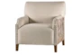 Carved Wood + Fabric Accent Chair With Nailhead Trim - Signature