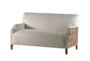 Hand Carved Wood + Fabric Loveseat With Nailhead Trim - Signature