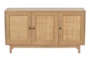 Cane + Mango Wood 3 Door Cabinet - Front