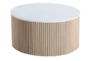 Reeded Mango Wood + Marble Top Coffee Table - Signature