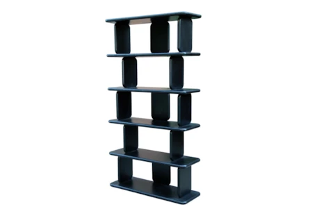 Black Mango Wood Sectioned Open Bookcase