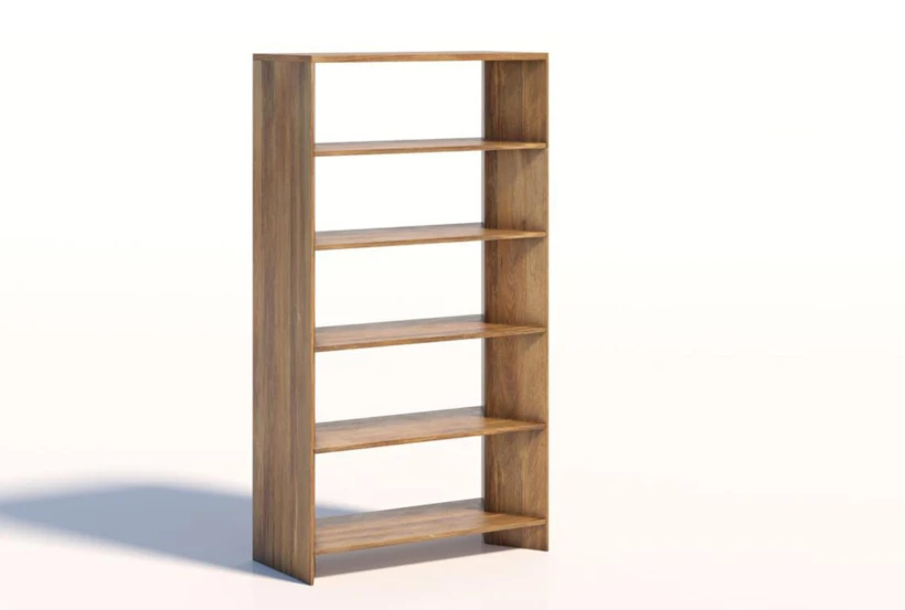 Mango Wood 5 Shelf Bookcase - 360