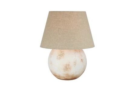 21 Inch Ivory Sun Bleached Terra Cotta Clay Table Lamp W/ 3 Way Switch By Nate Berkus + Jeremiah Brent