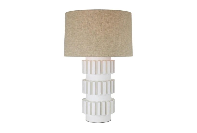 27 Inch Matte White Sculptural Table Lamp W/ 3 Way Switch By Nate Berkus + Jeremiah Brent - 360