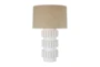 27 Inch Matte White Sculptural Table Lamp W/ 3 Way Switch By Nate Berkus + Jeremiah Brent - Signature