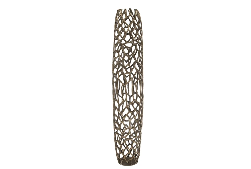 45 Inch Bronze Perforated Metal Floor Vase - 360