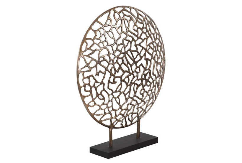 20 Inch Bronze Aluminum Branch Disk Sculpture - 360