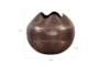 10 Inch Copper Finish Textured Aluminjum Pinch Globe Vase - Detail