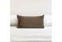 11X22 Moss Brown Angora Lumbar Throw Pillow - Room