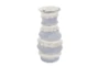14 Inch White Multi Spiral Ceramic Flared Mouth Vase - Signature