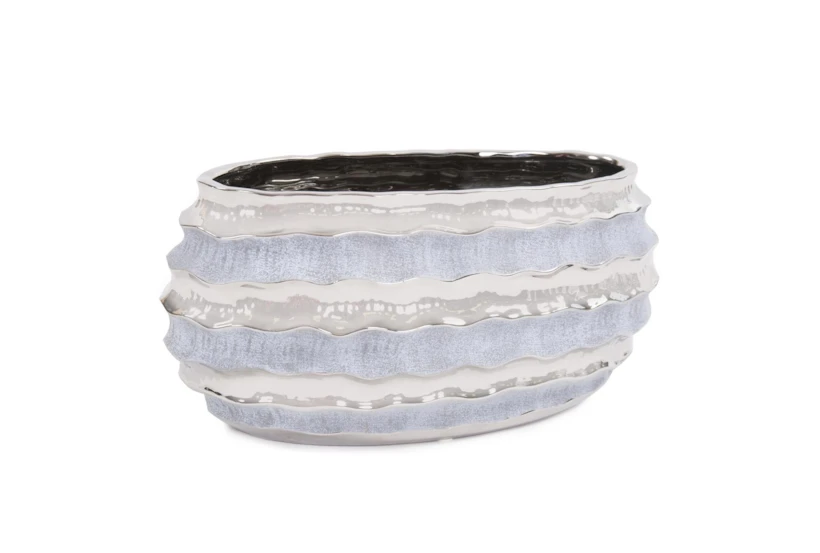 18 Inch White Multi Spiral Ceramic Decorative Bowl - 360