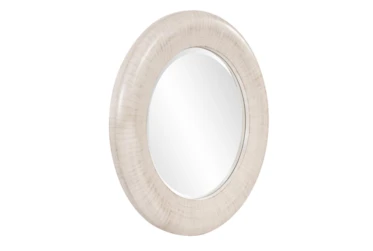 50X50 Ivory White Washed Oversized Round Wall Mirror