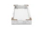 16 Inch White Mirrored Marble Tray - Detail