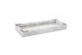 16 Inch White Mirrored Marble Tray - Signature