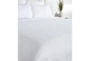 Queen Quilt - 3 Piece Set White Polyester Sateen Quilted Diamond Pattern, 1 Quilt + 2 Euro Shams - Detail