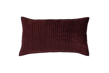 King Sham-Wine Rayon Velvet Front Cotton Back Quilted Hand Stitched