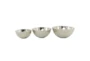 14", 12", 10" Textured Silver Metal Decorative Bowls Set Of 3 - Back