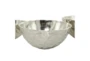 14", 12", 10" Textured Silver Metal Decorative Bowls Set Of 3 - Detail