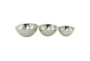 14", 12", 10" Textured Silver Metal Decorative Bowls Set Of 3 - Signature