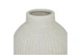 11", 9" Matte White Channeled Bulb Vases Set Of 2 - Detail