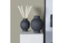 11", 9" Matte Black Channeled Bulb Vases Set Of 2 - Room