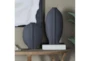18", 13" Matte Black Abstract Flat Body Vases Set Of 2 - Room