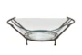 26 Inch Glass + Black Metal Footed Decorative Serving Bowl - Signature