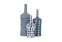 19", 15", 12" Blue White Modern Pattern Vases Set Of 3 - Material