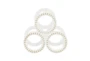 11 Inch White Washed Circles Wine Rack - Front