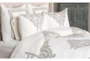 King Duvet - Ivory With Embroidered Natural Stitching Cotton - Signature