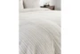 King Duvet - Taupe And White Cotton Woven Textured Fabric - Detail