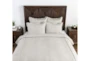 King Duvet - Taupe And White Cotton Woven Textured Fabric - Front