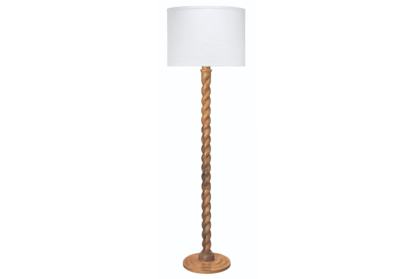 65.5 Natural Wood Twist Floor Lamp - 360