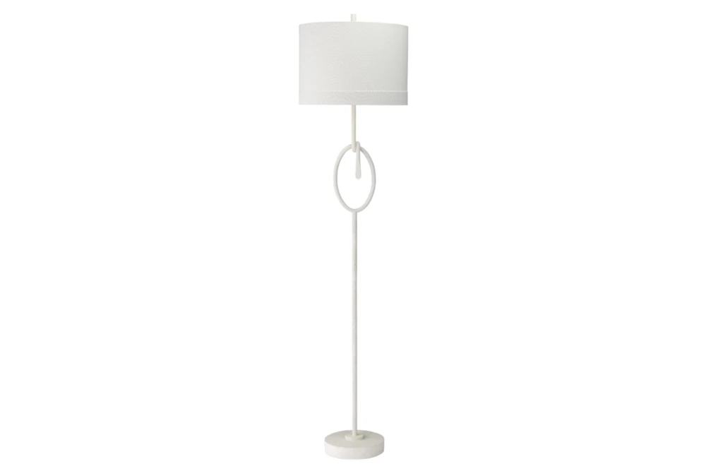 70 Inch White Gesso Knot Floor Lamp