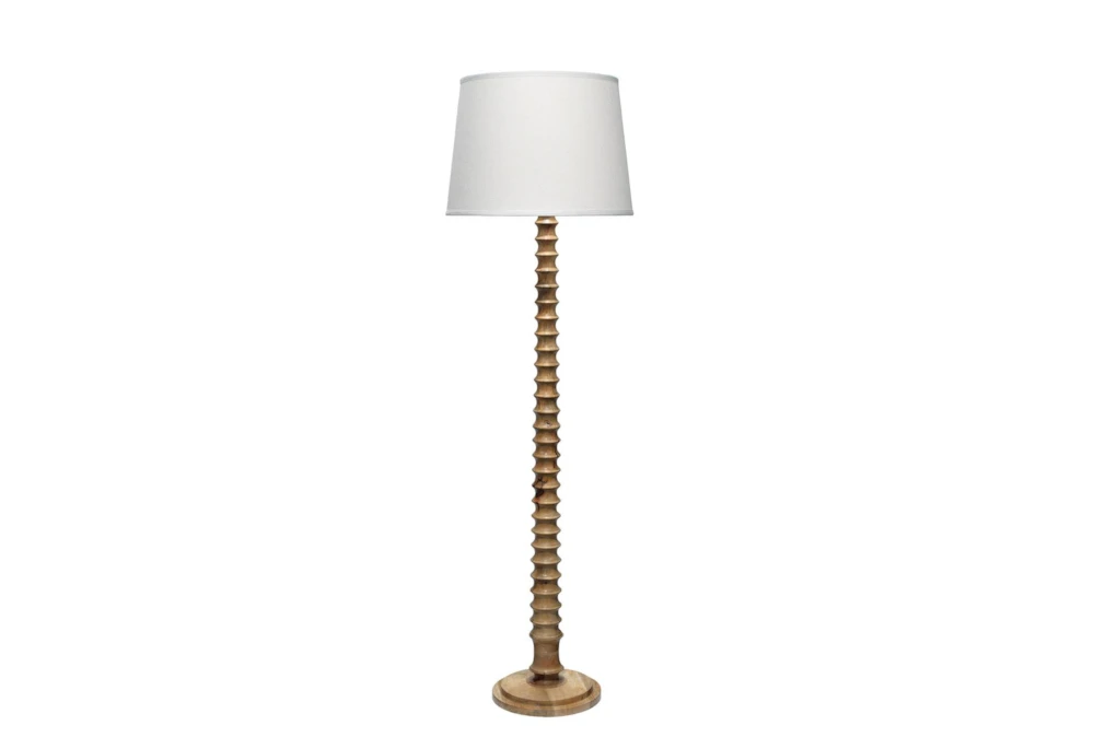 50 Inch Natural Bleached Wood Floor Lamp