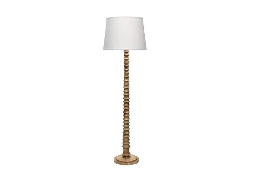 50 Inch Natural Bleached Wood Floor Lamp - 360
