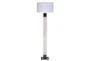 70 Inch White Cowhide + Rubbed Bronze Metal Floor Lamp - Signature