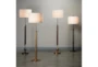 61 Inch Antique Brass Metal With 3 Way Switches Floor Lamp - Room