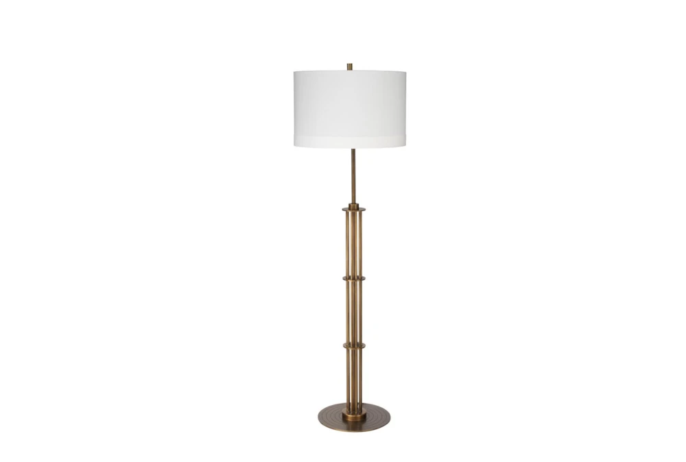 61 Inch Antique Brass Metal With 3 Way Switches Floor Lamp