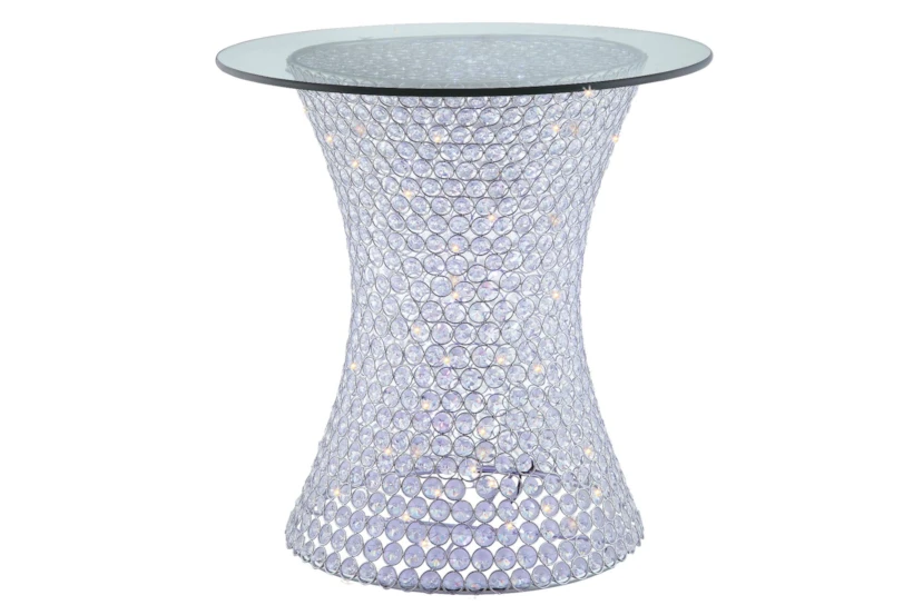 Round Crystal End Table W/Led Lights - 360