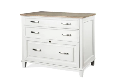 Seybert Cream With Natural Tone Top Lateral File Cabinet