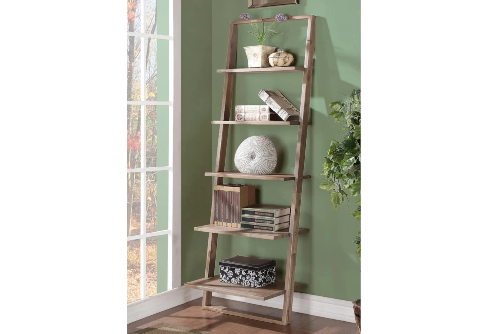 Bucknell Natural Oak Leaning Bookcase