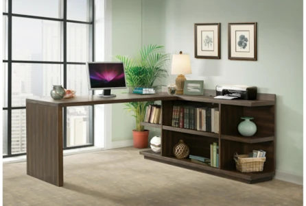 Newkirk Brown Bookcase And Return Desk