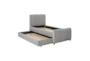 Anaya Grey Twin Upholstered Panel Bed With Twin Trundle - Front