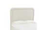Velma Cream Queen Velvet Upholstered Platform Bed - Detail